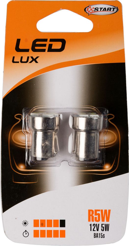 START R5W Coppia di lampadine 4 Led per luci auto 12V 5W BA15S