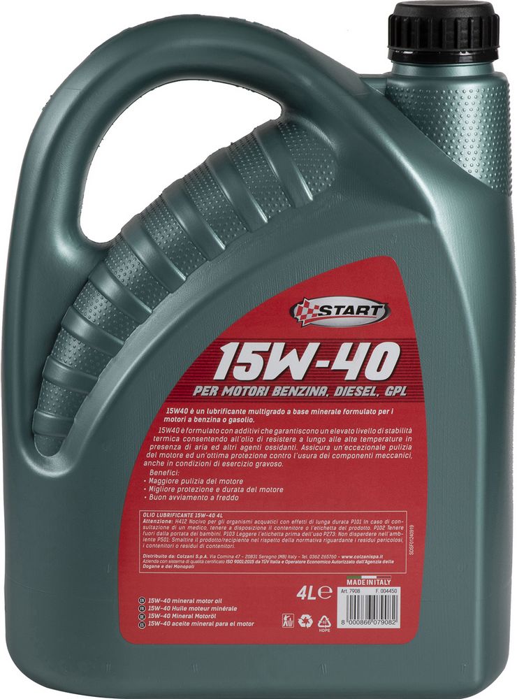 START Olio Lubrificante Motore 15w 40 Diesel Benzina e GPL One Drive Tanica 4