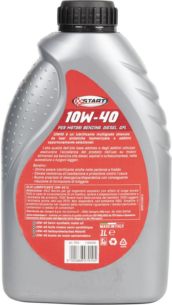 START Olio Lubrificante Motore 10w 40 Diesel Benzina e GPL Sint Drive Tanica 1