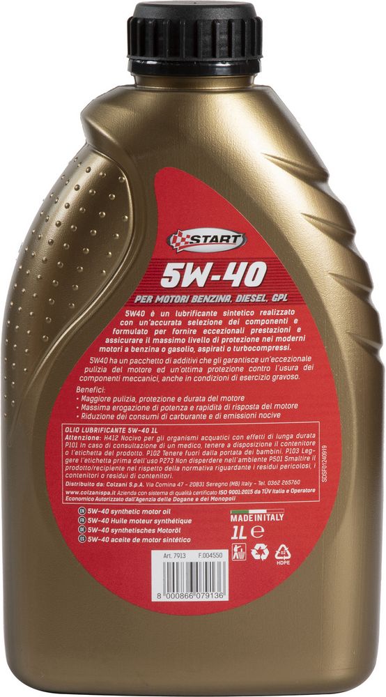 Start Drive Plus 5W-40 1 L  Olio Motore Sintetico Benzina e Diesel