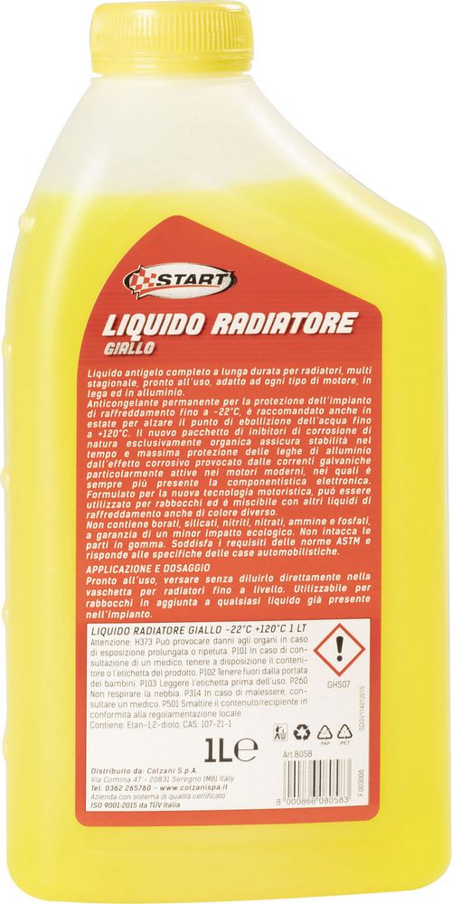 START Liquido radiatore -22C giallo 1L per motori in alluminio auto