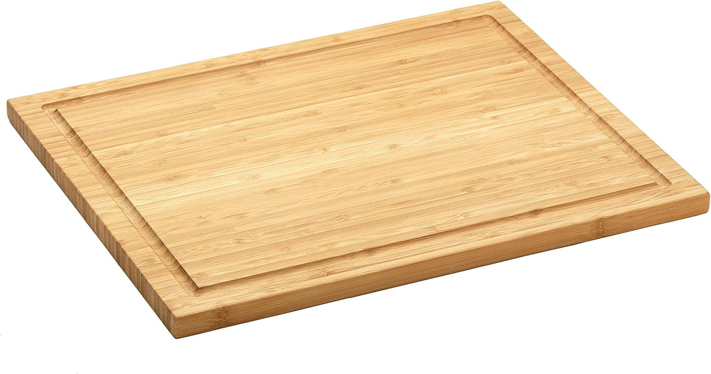 King Home TAGLIERE MEDIO IN BAMBU C/SCANALATURA PER RACCOLTA LIQUIDI 38x30x1,6h cm