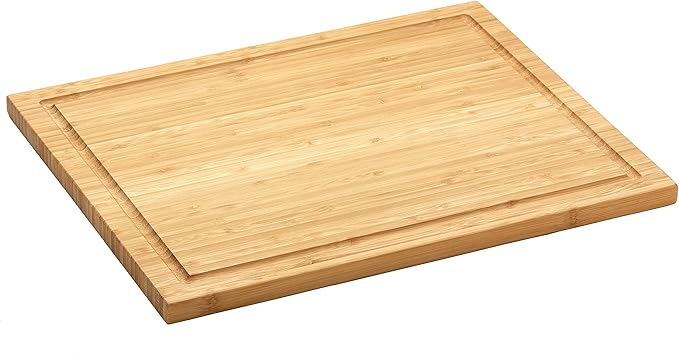 King Home TAGLIERE MEDIO IN BAMBU C/SCANALATURA PER RACCOLTA LIQUIDI 38x30x1,6h cm