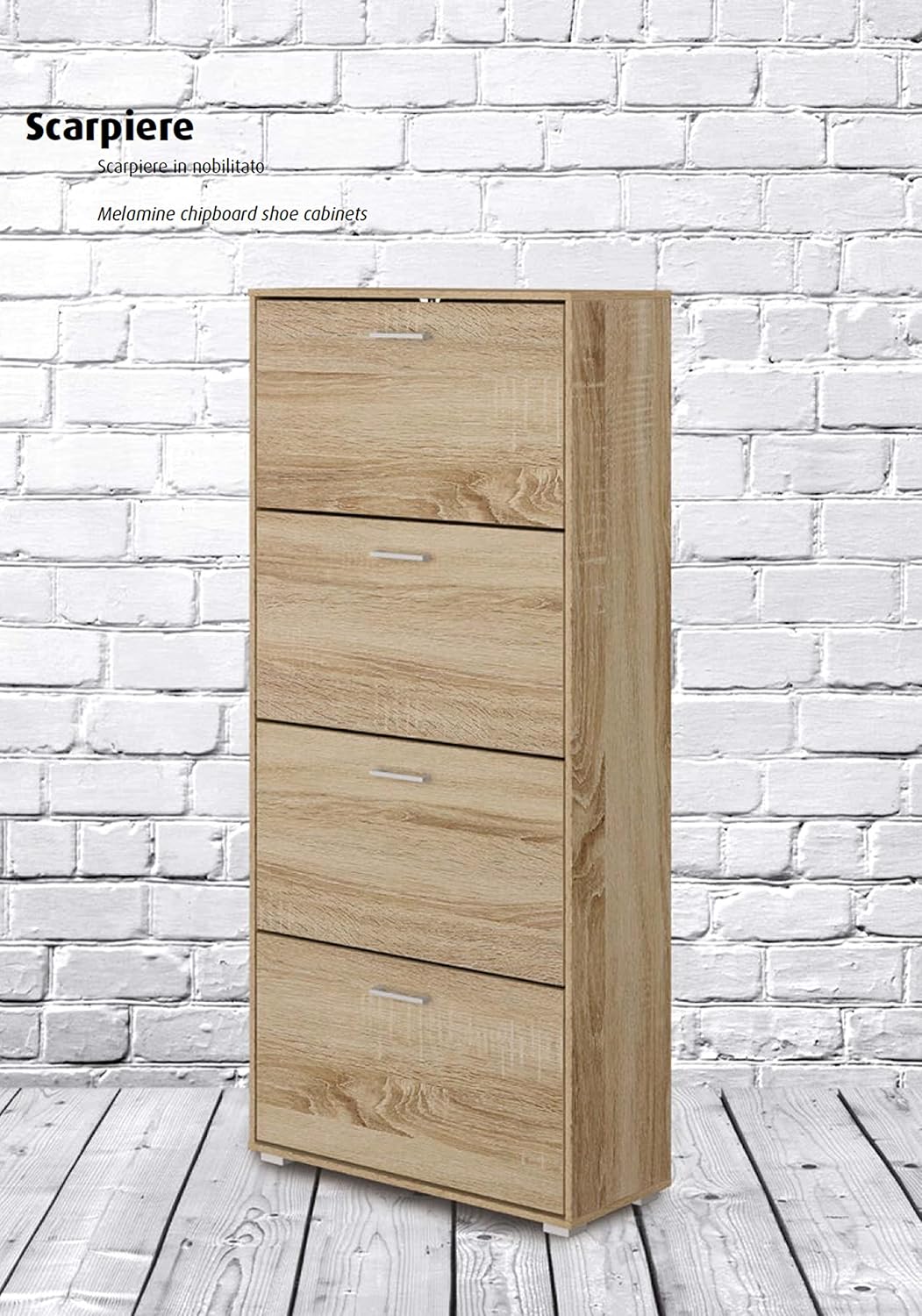 King Home SCARPIERA A QUATTRO SCOMPARTI 67x28x147h cm rovere