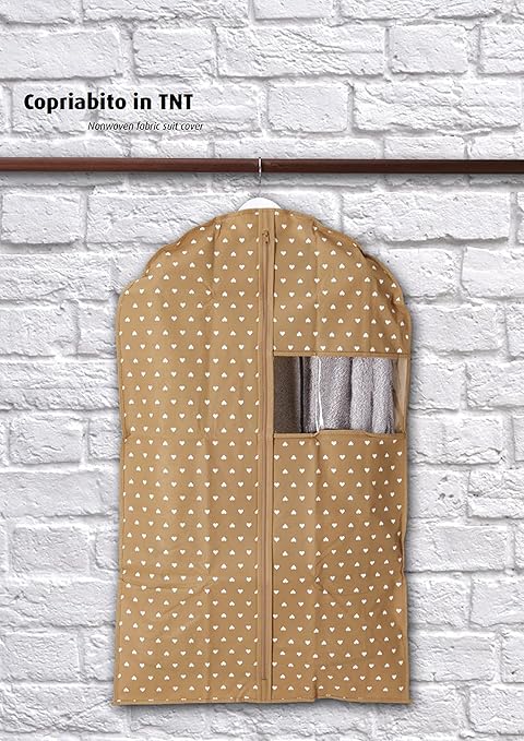 King Home COPRIGIACCA IN TNT BEIGE 60x100h cm con zip e finestrella trasparente
