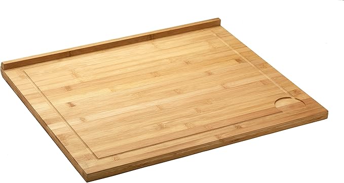 King Home TAGLIERE GIGANTE IN BAMBU C/SCANALATURA PER RACCOLTA LIQUIDI 54x46x3,5h cm