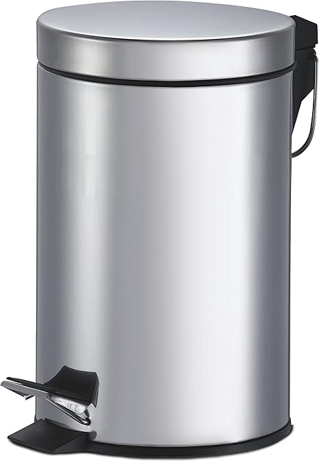 King Home PATTUMIERA TONDA IN ACCIAIO CON PEDALE LT. 5 20x26h cm