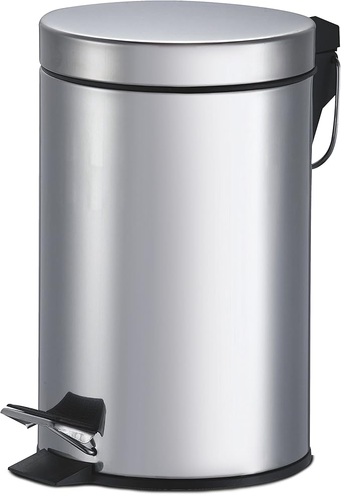 King Home PATTUMIERA TONDA IN ACCIAIO CON PEDALE LT. 5 20x26h cm