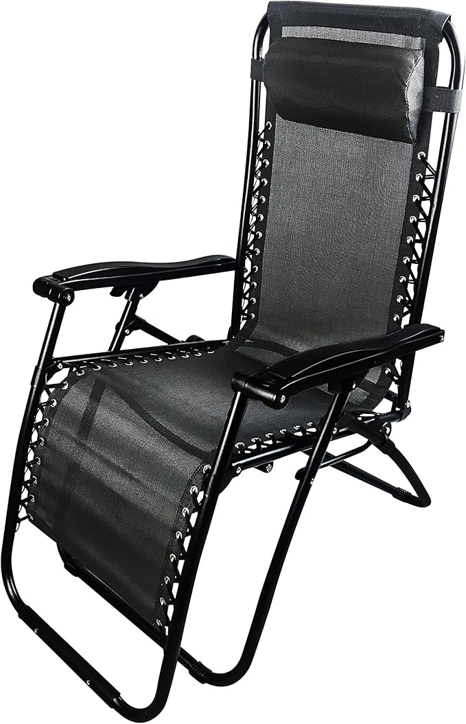 Garden Friend Sdraio Siesta pieghevole multiposizione 65x90x110h cm Nero