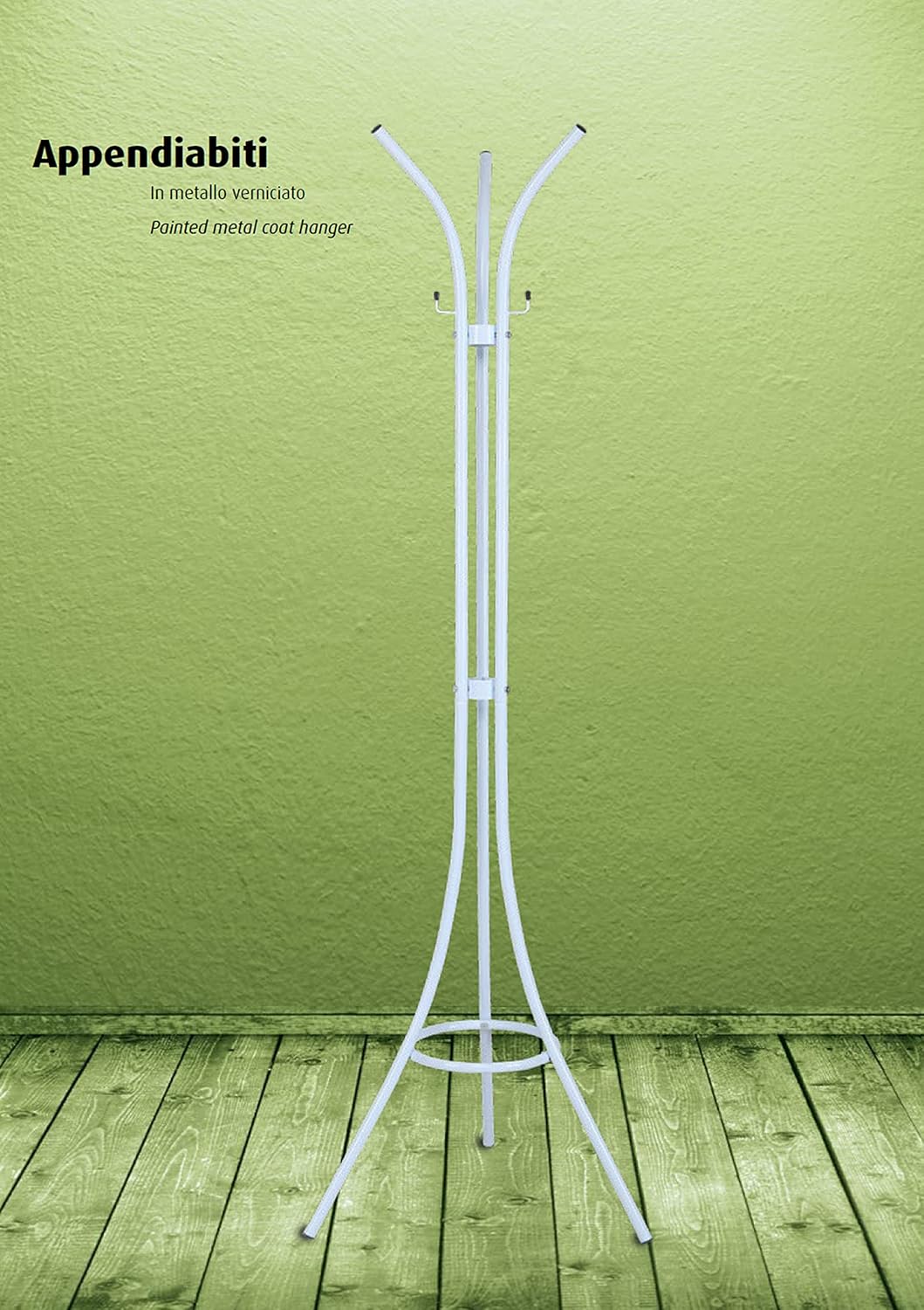 King Home Appendiabito acciaio 48x175 cm bianco