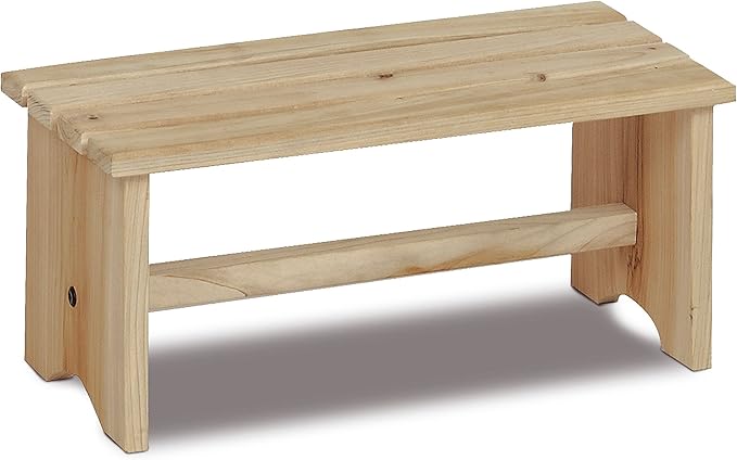 King Home POGGIAPIEDI in legno di abete naturale 35x16x16h cm