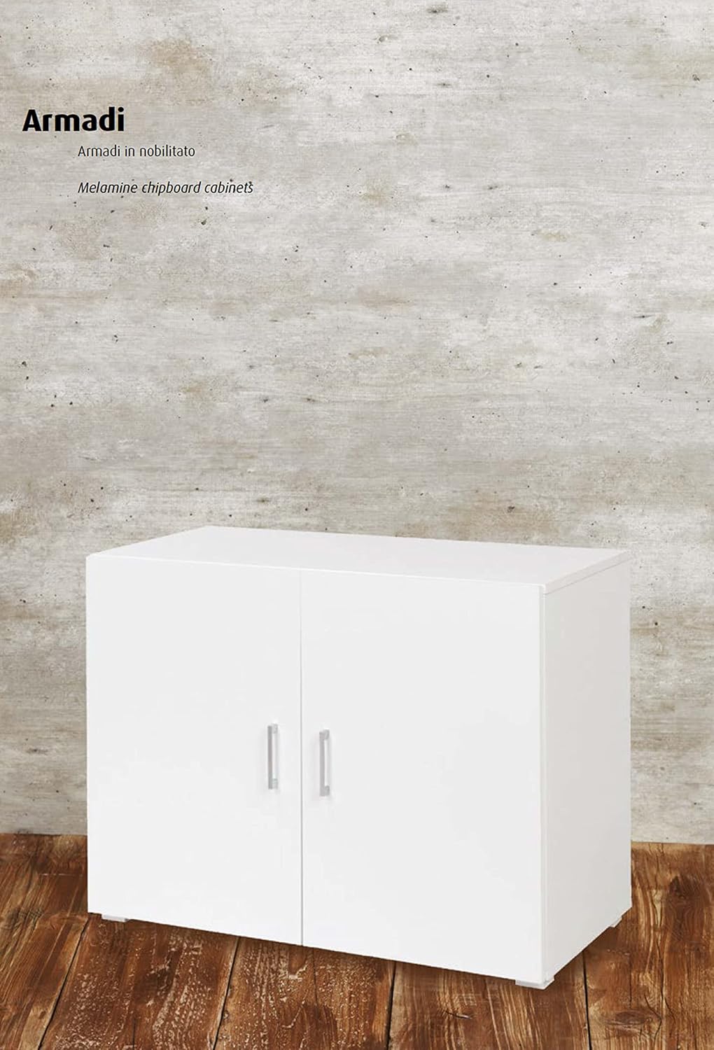 King Home MOBILE A DUE ANTE 90x45x66h cm bianco
