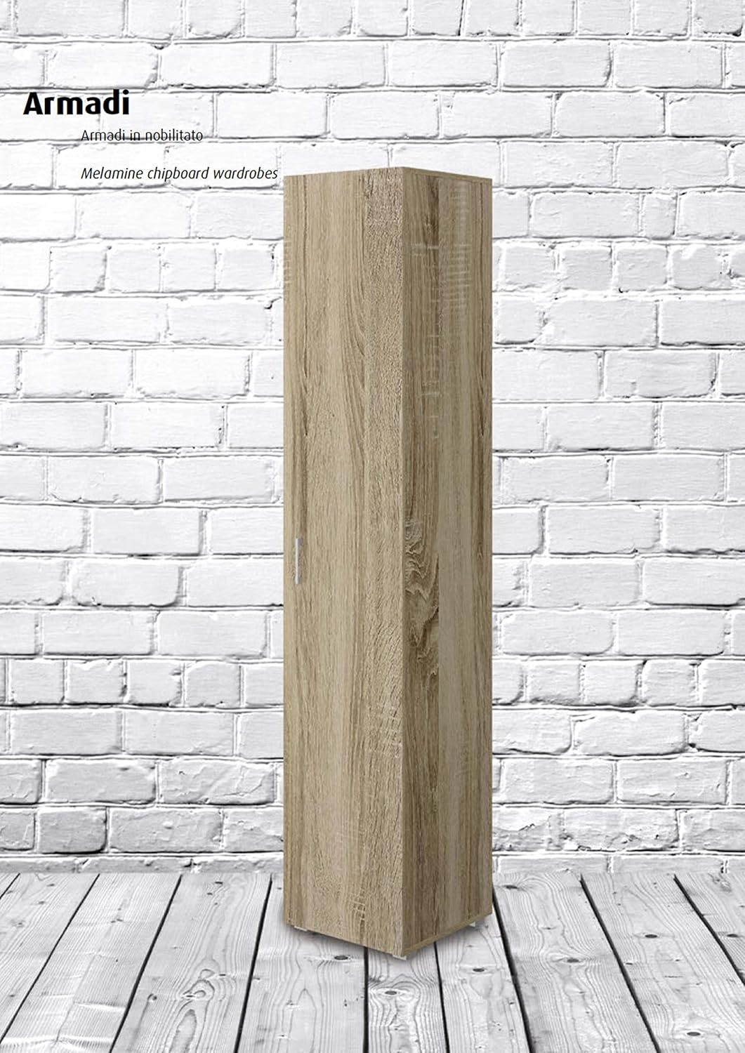 King Home ARMADIO 1 ANTA + 4 RIPIANI 45x45x195 cm rovere