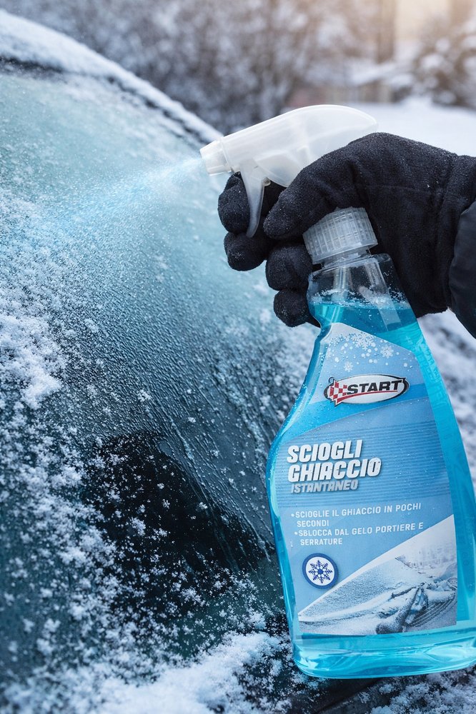 Spruzzino deghiacciante parabrezza auto sciogli ghiaccio trigger 500 ml