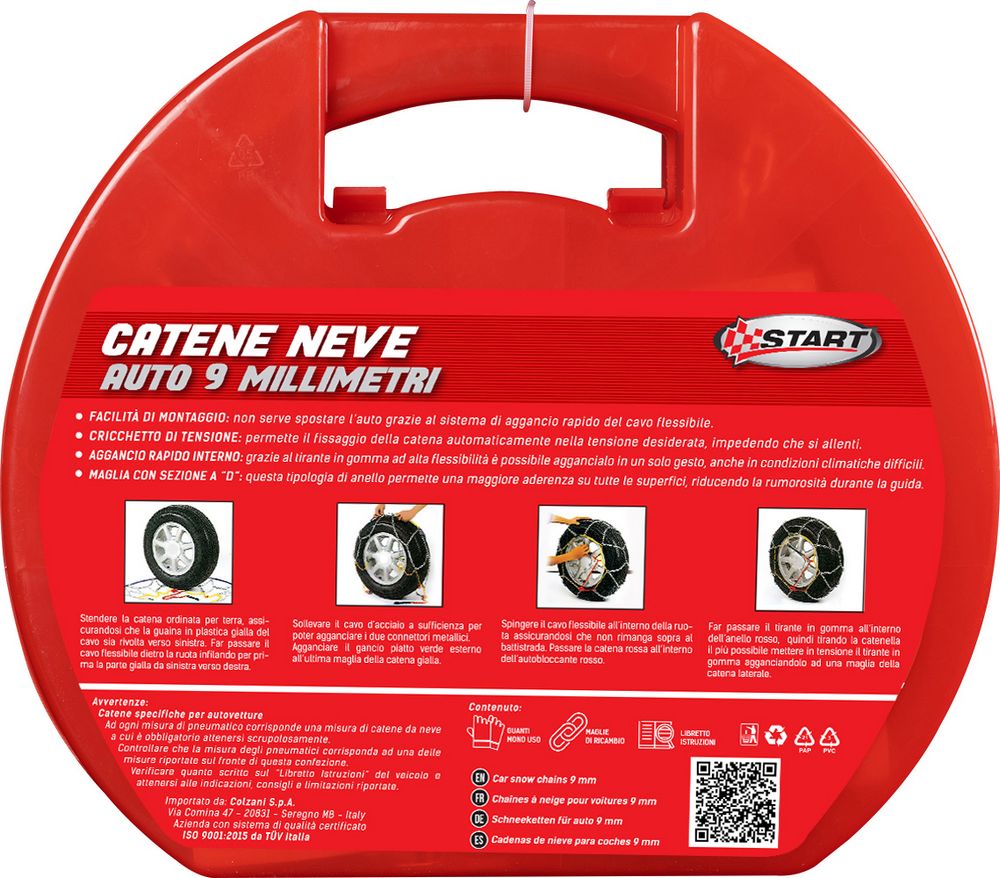 Set due pezzi catene da neve spessore 9mm gruppo 40