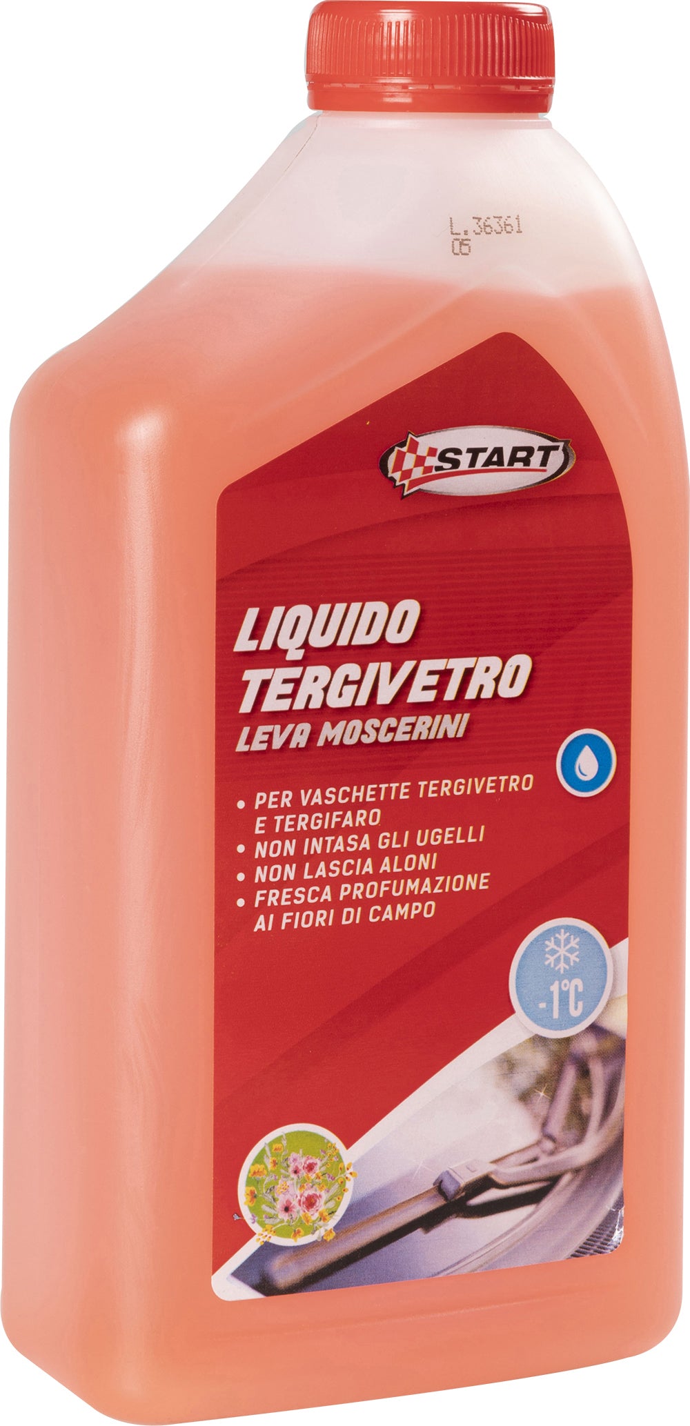 Liquido tergivetro leva moscerini profumato ai fiori di campo -1C 1L