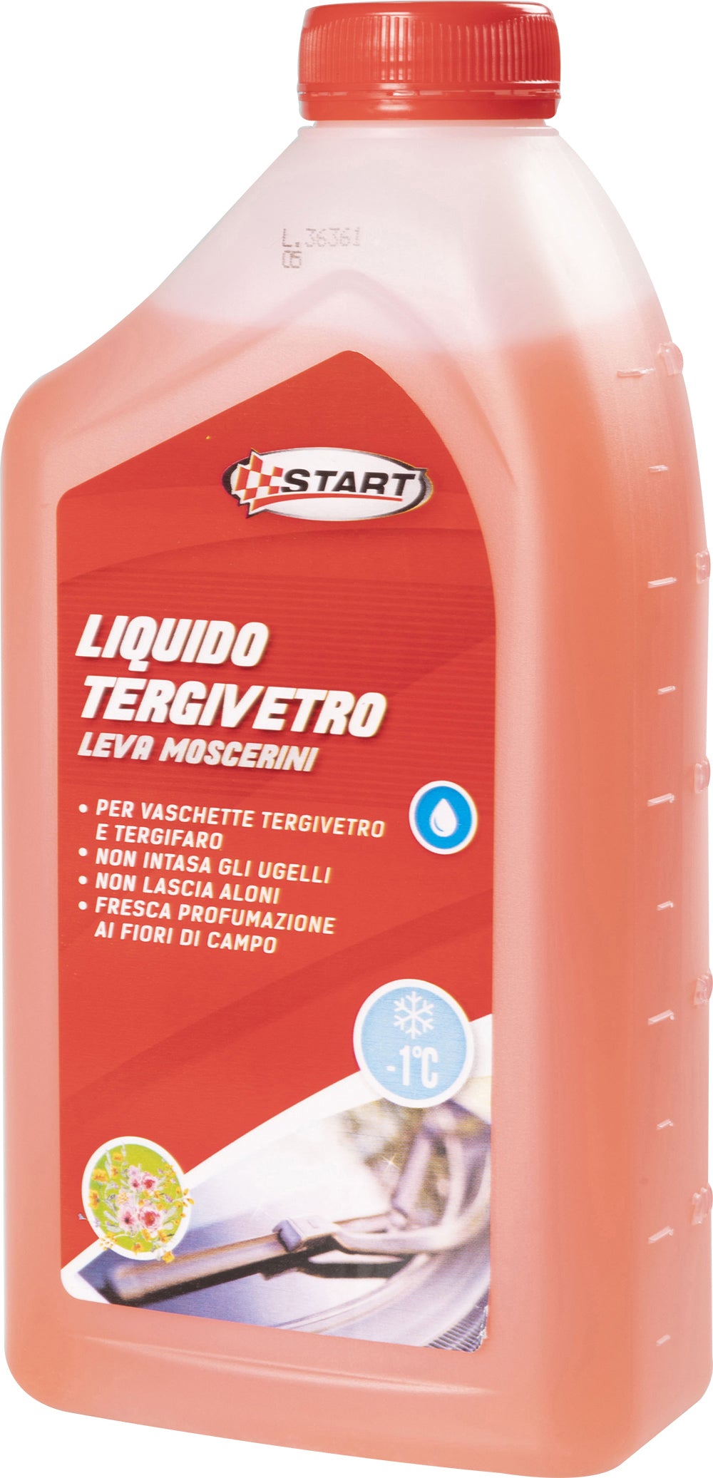 Liquido tergivetro leva moscerini profumato ai fiori di campo -1C 1L