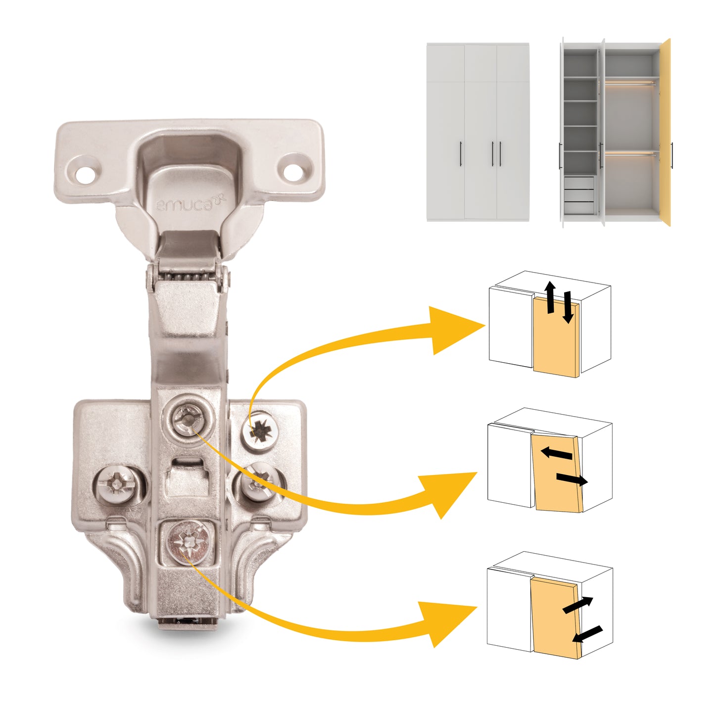 Kit cerniera collo alto X91 con chiusura ammortizzata e basetta