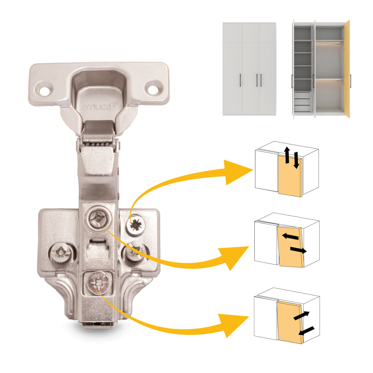Kit cerniera collo alto X91 con chiusura ammortizzata e basetta