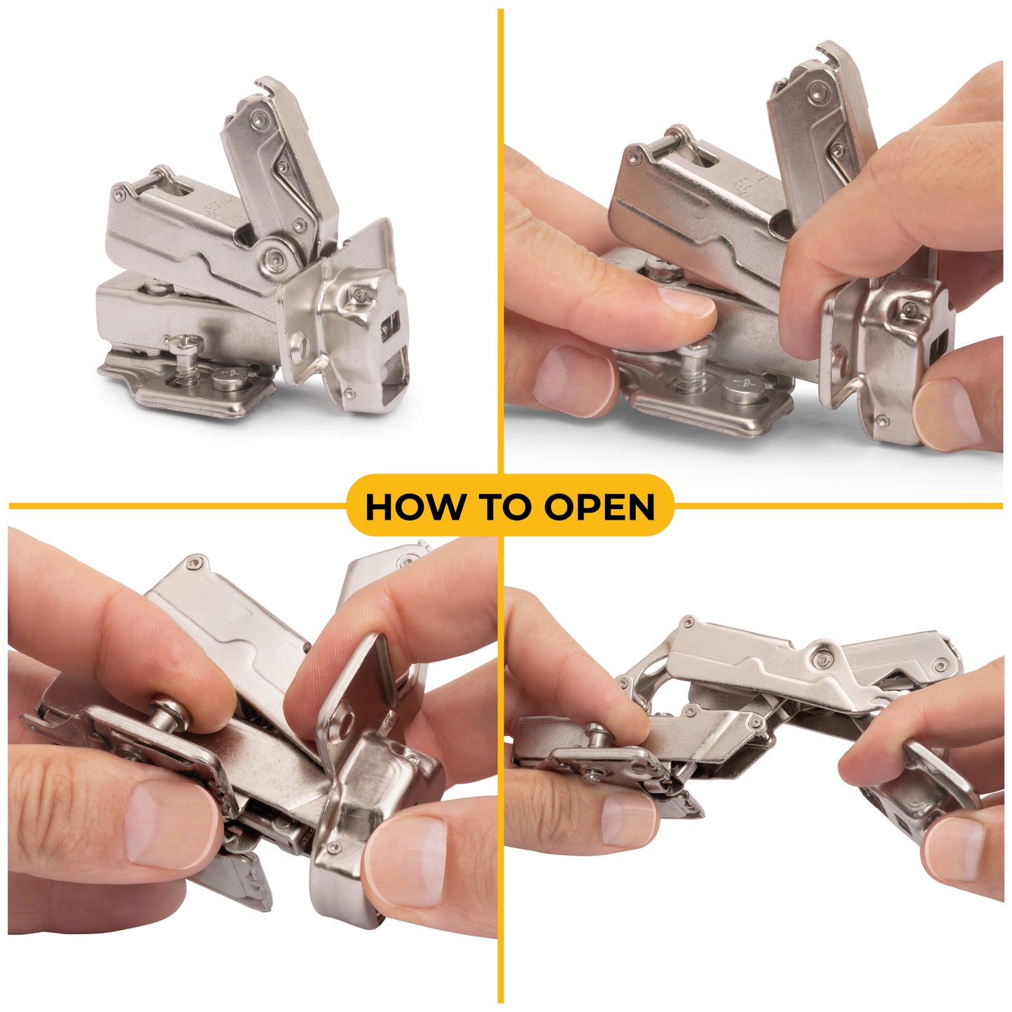 Kit cerniera mezzo collo X91 da apertura 165 con chiusura amortizzata e basetta