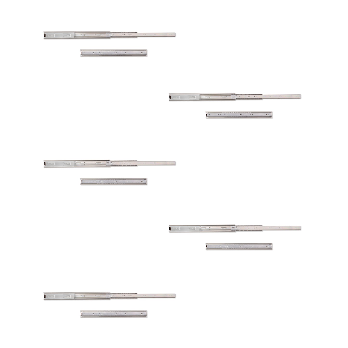 Guide a sfera per cassetti ad estrazione totale, altezza 45 mm