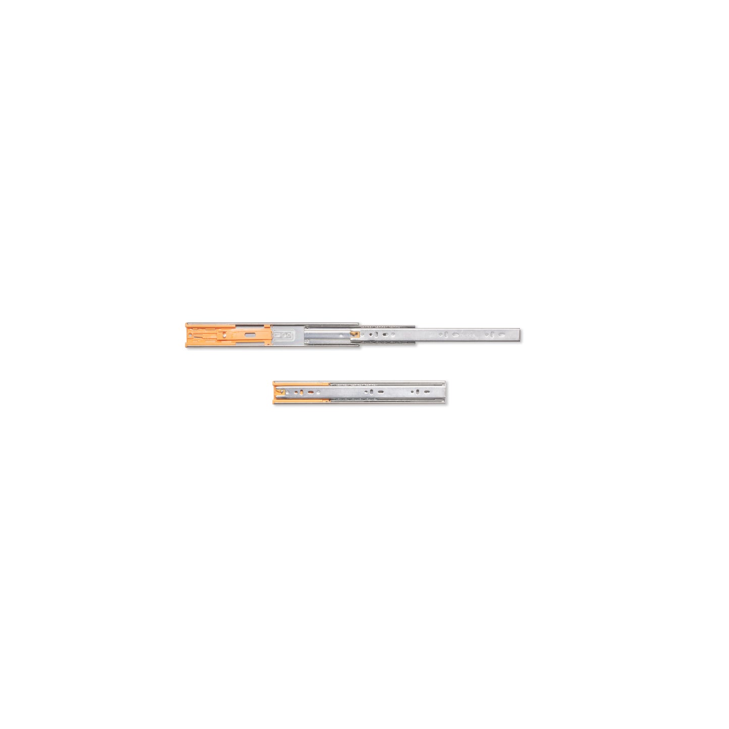 Guide a sfere per cassetti con estrazione totale e chiusura soft, altezza 45 mm
