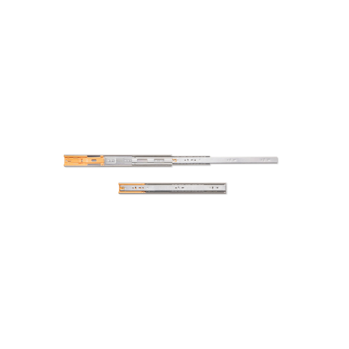Guide a sfere per cassetti con estrazione totale e chiusura soft, altezza 45 mm