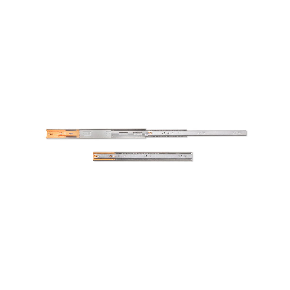 Guide a sfere per cassetti con estrazione totale e chiusura soft, altezza 45 mm