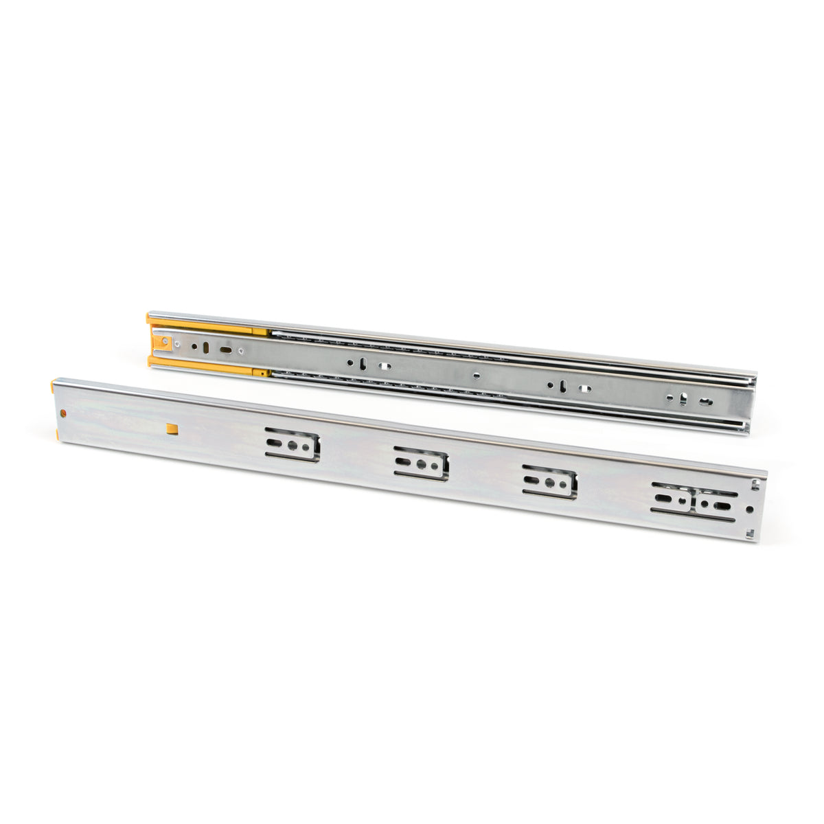 Guide a sfere per cassetti con estrazione totale e chiusura soft, altezza 45 mm