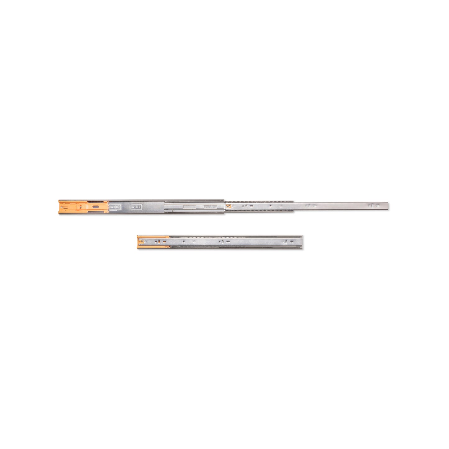 Guide a sfere per cassetti con estrazione totale e chiusura soft, altezza 45 mm