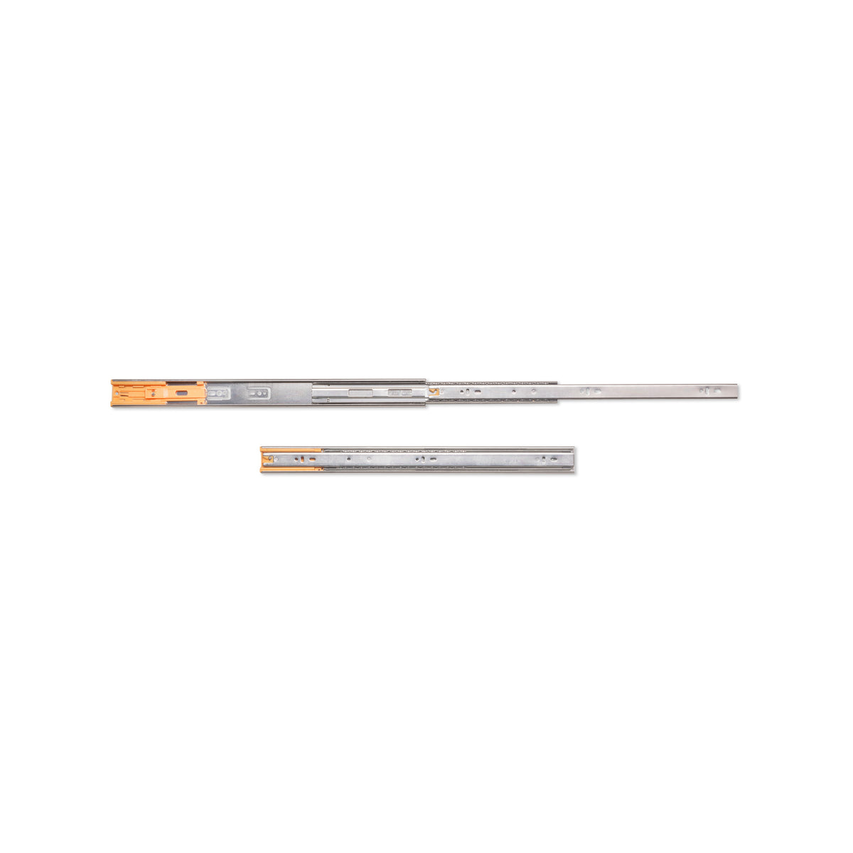 Guide a sfere per cassetti con estrazione totale e chiusura soft, altezza 45 mm