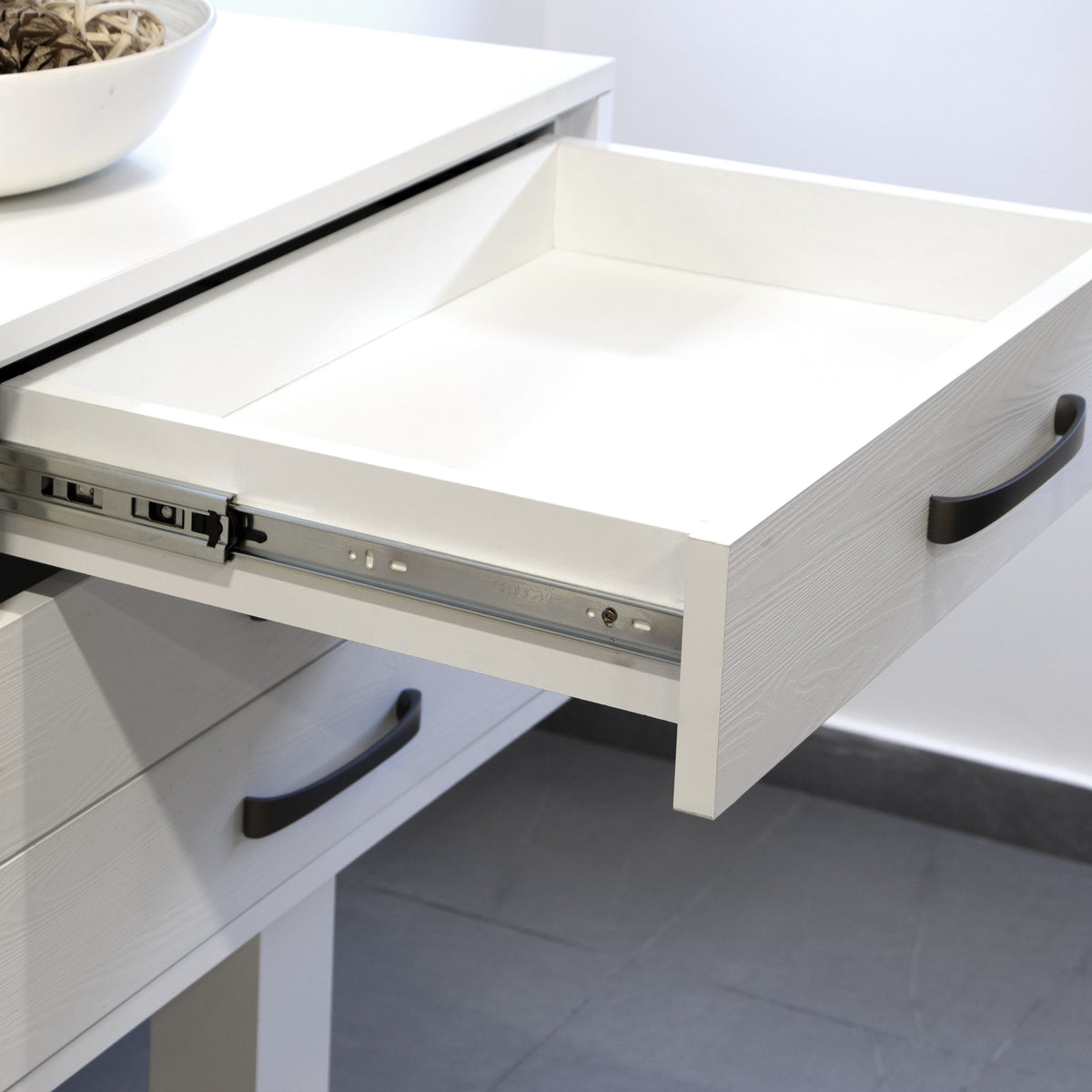 Guide a sfere per cassetti con estrazione totale e chiusura soft, altezza 45 mm