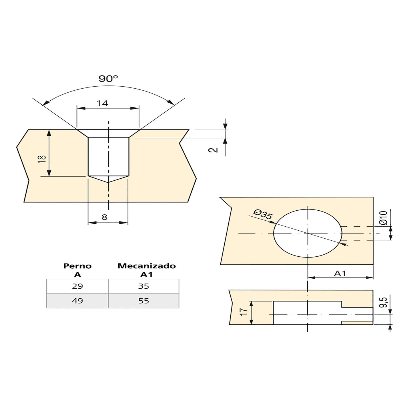 Kit eccentrici Big con bussole e tiranti M8
