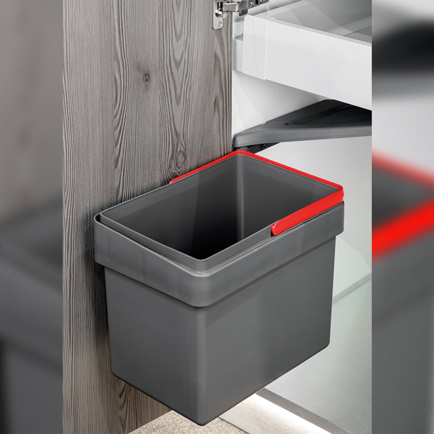 Pattumiera per riciclaggio Recycle per fissaggio sullanta con un contenitore da 15 Litri