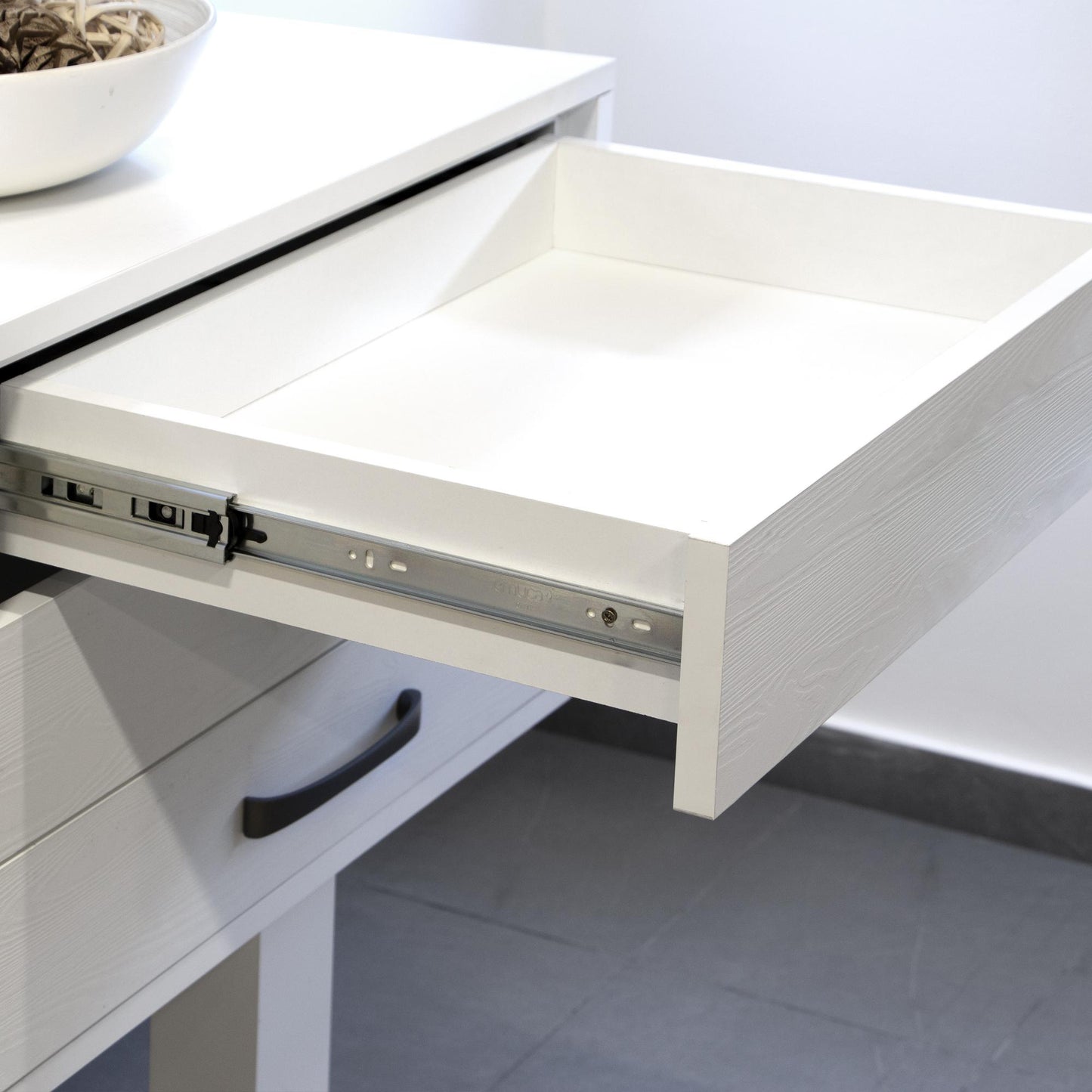 Kit Guide per cassetti, a sfera, estrazione totale, sistema push, chiusura soft, 45 mm.