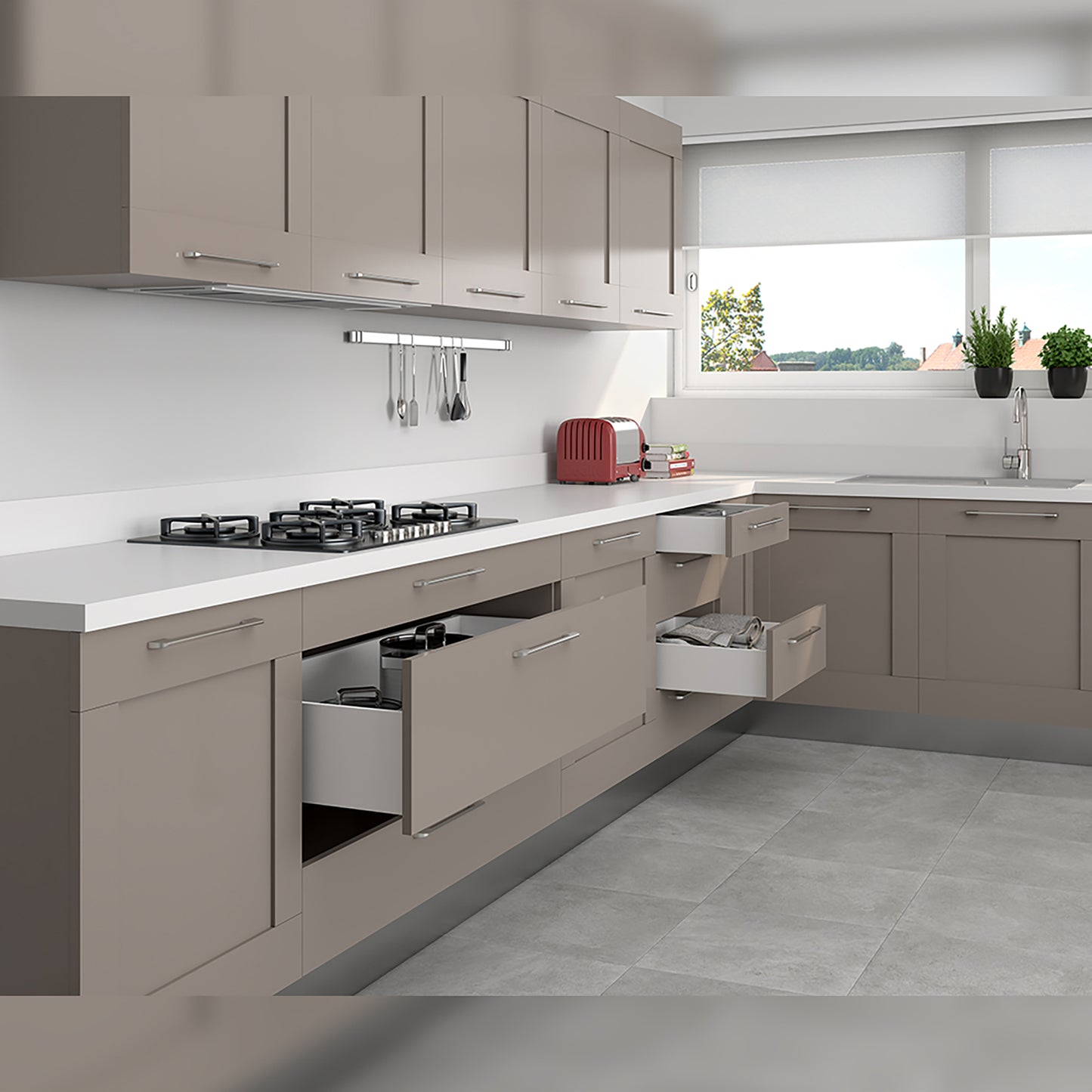 Cassetto esterno Concept 30 kg altezza 185 mm