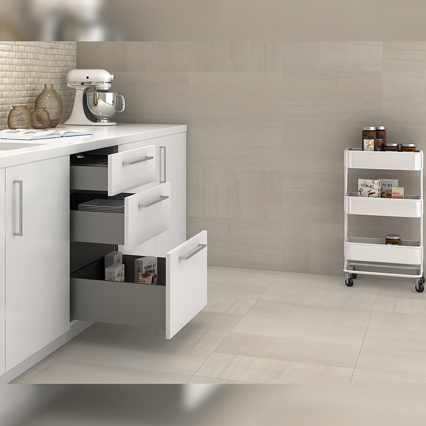 Cassetto esterno Concept 30 kg altezza 185 mm