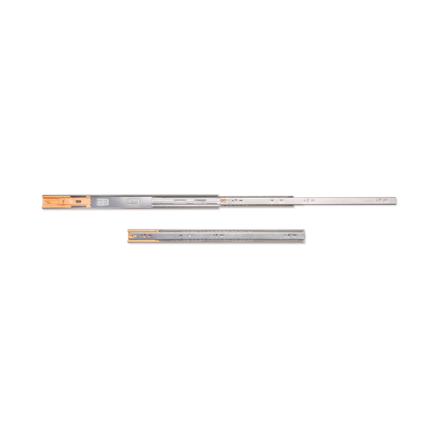 Guide a sfere per cassetti con estrazione totale e chiusura soft, altezza 45 mm