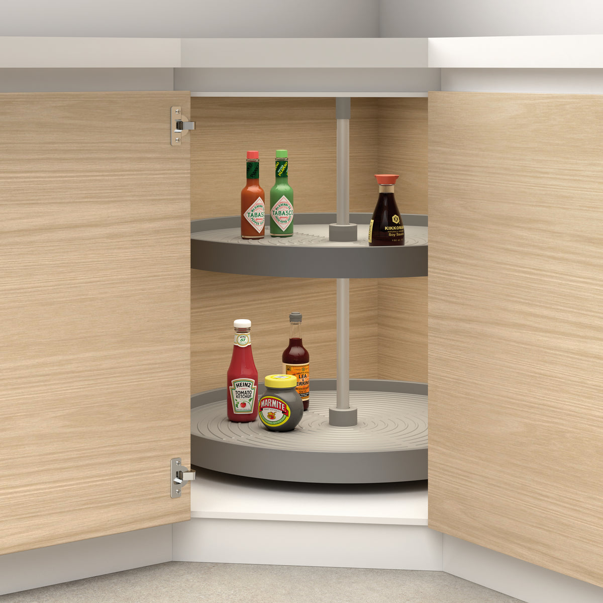 Coppia di cestelli circolari Shelvo per mobili da cucina