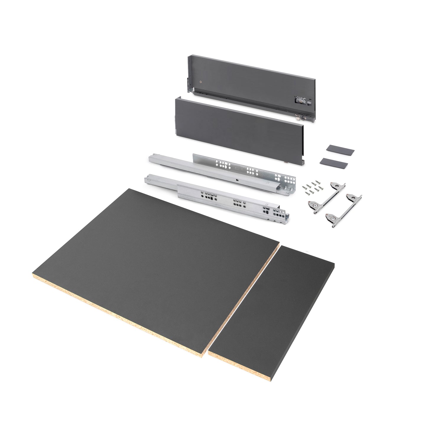 Kit cassetto per cucina o bagno Vertex di altezza 178mm con pannelli inclusi e regolazione 3D