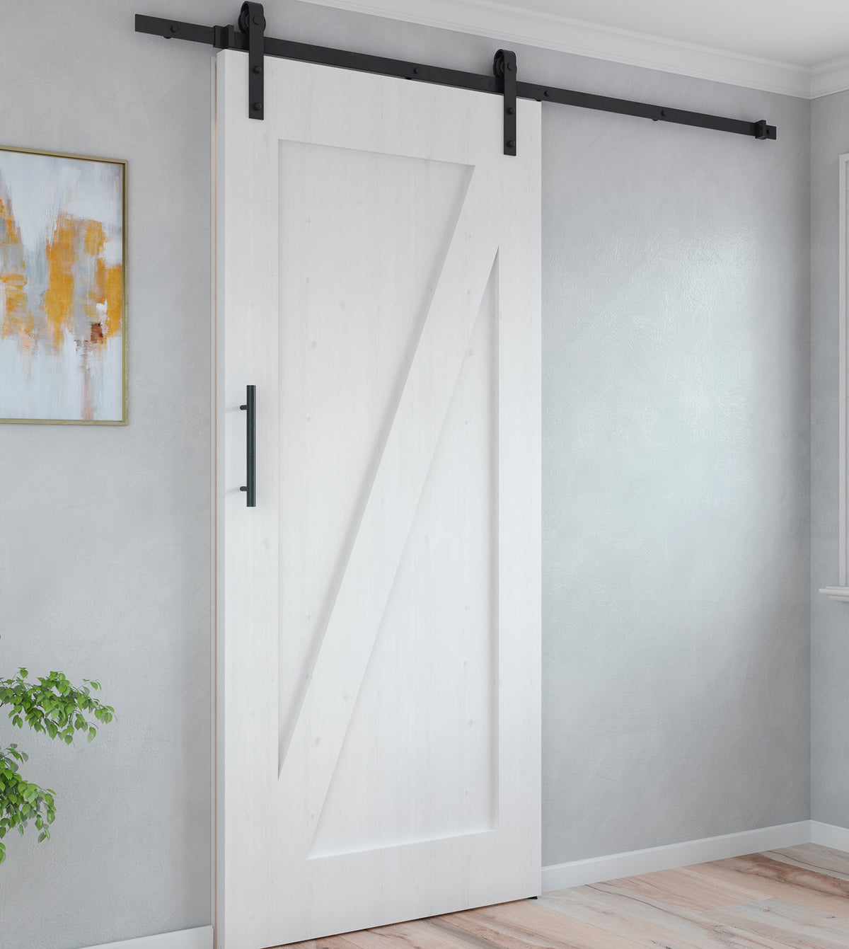 Sistema Barn per ante scorrevoli in legno sospese