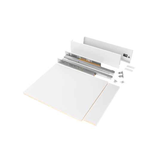 Kit cassetto per cucina o bagno Vertex di altezza 93mm con pannelli inclusi e regolazione 3D
