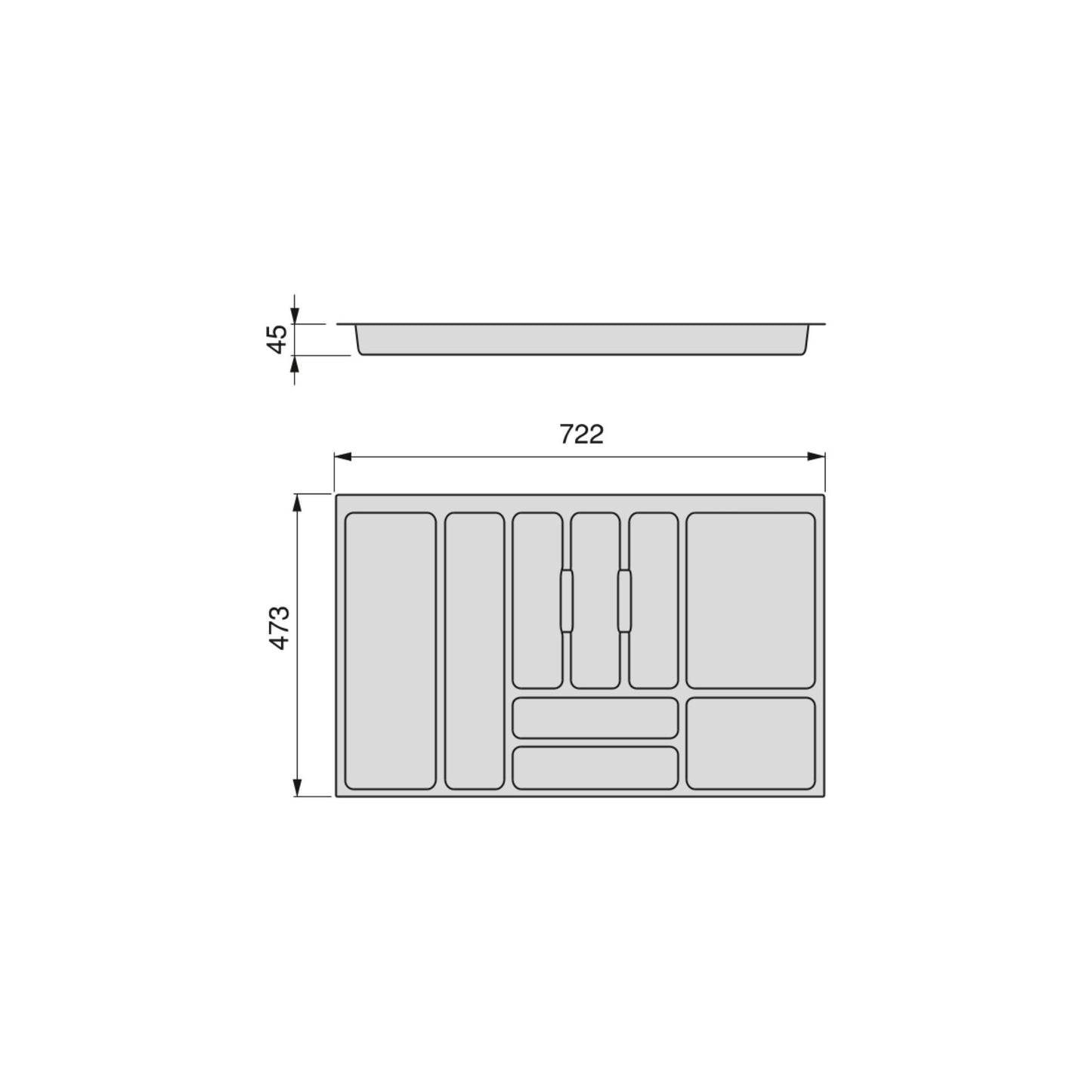 Portaposate Optima Vertex/Concept/Convex 500mm (Spalle 16mm)