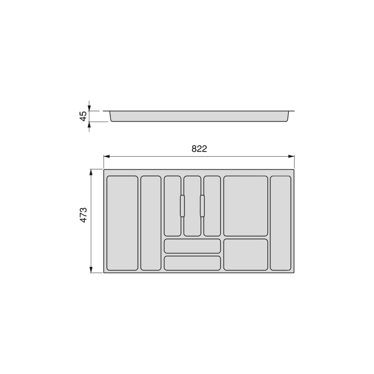 Portaposate Optima Vertex/Concept/Convex 500mm (Spalle 16mm)