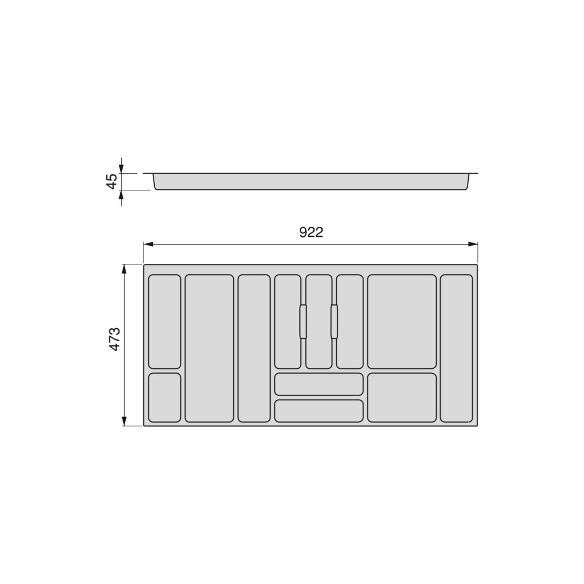 Portaposate Optima Vertex/Concept/Convex 500mm (Spalle 16mm)