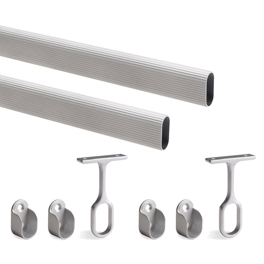 Kit tubo per armadio 30x15 mm alluminio