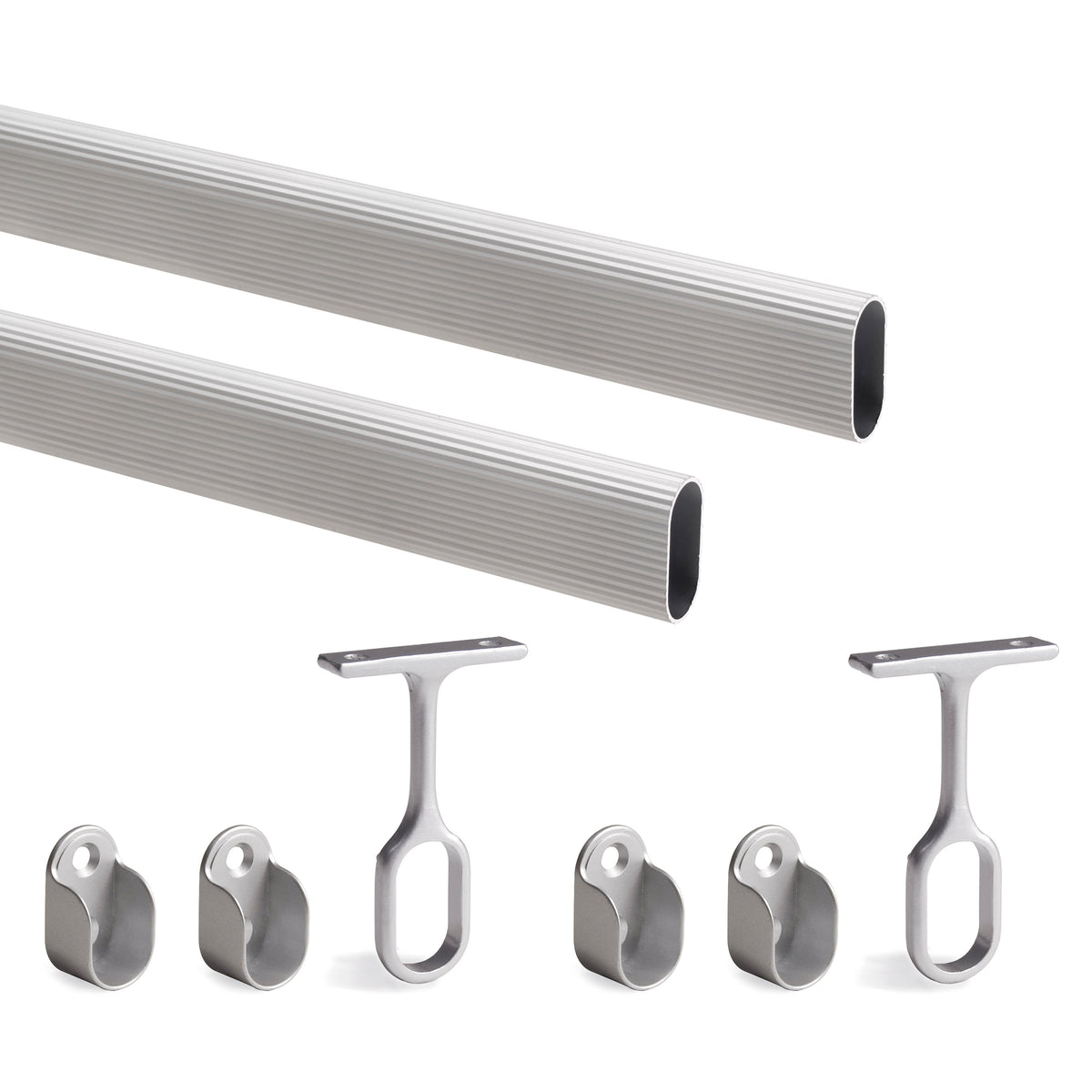 Kit tubo per armadio 30x15 mm alluminio