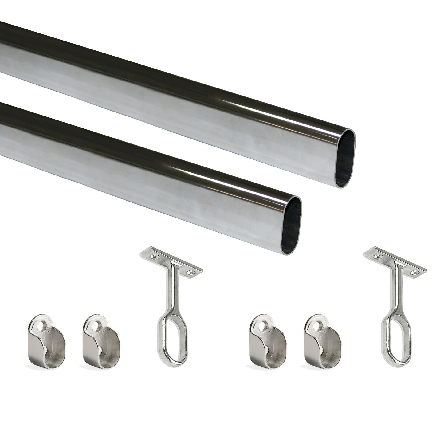 Kit tubo per armadio 30x15 mm acciaio
