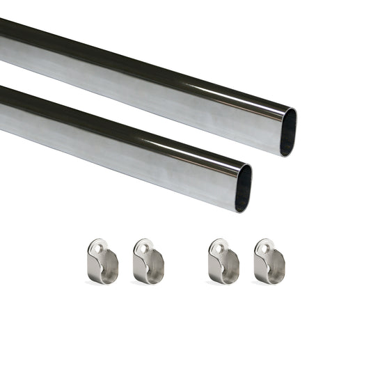 Kit tubo per armadio 30x15 mm acciaio