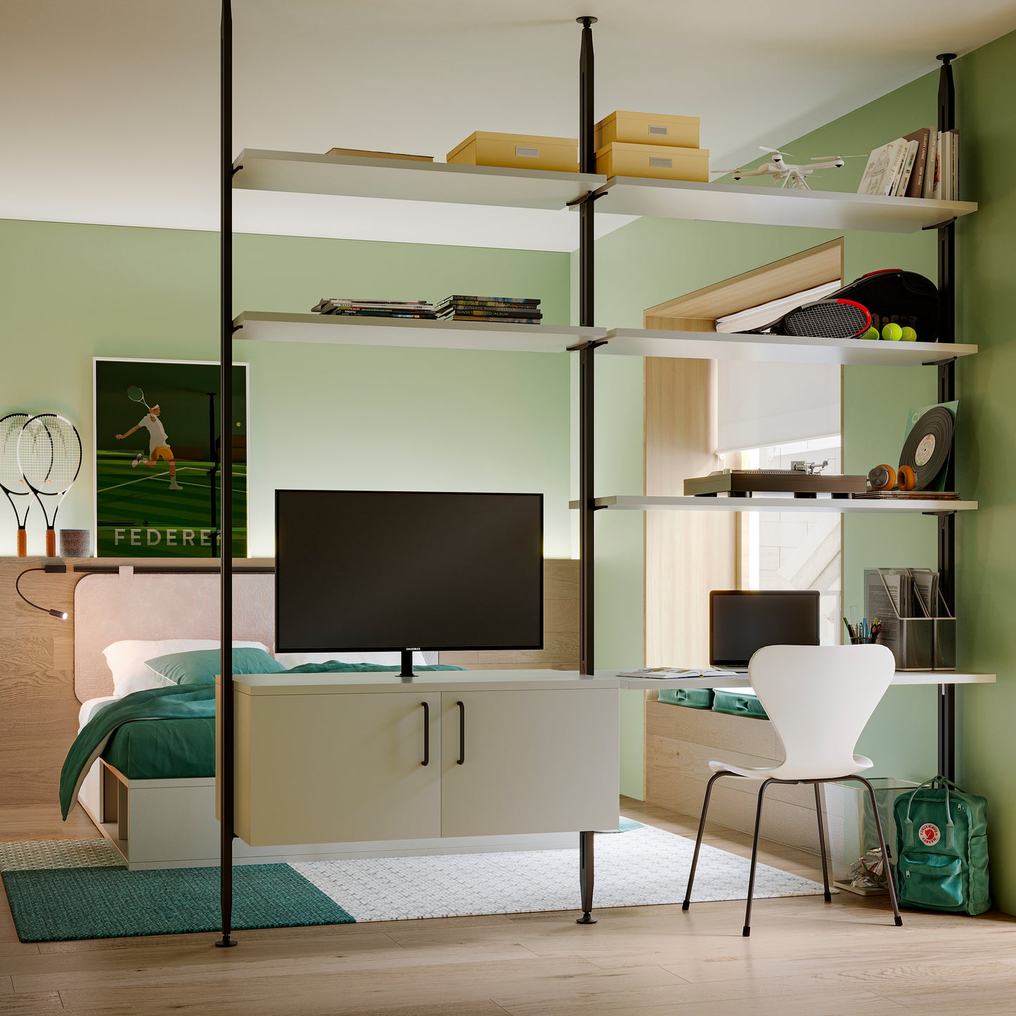 Kit Zero di supporti per mensole in legno e moduli